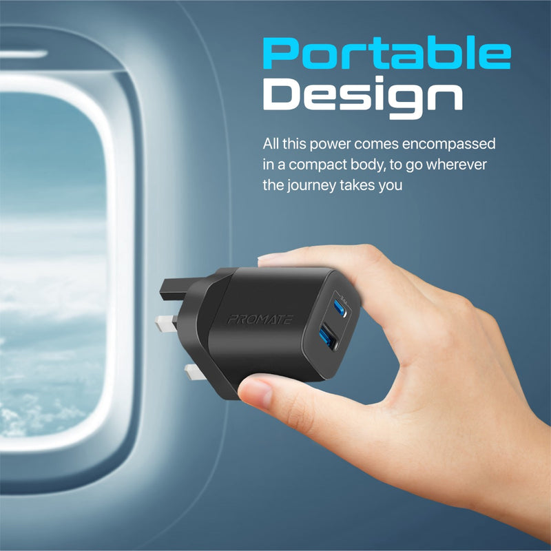 Promate Technologies - 17W High-Speed Dual Port Charger