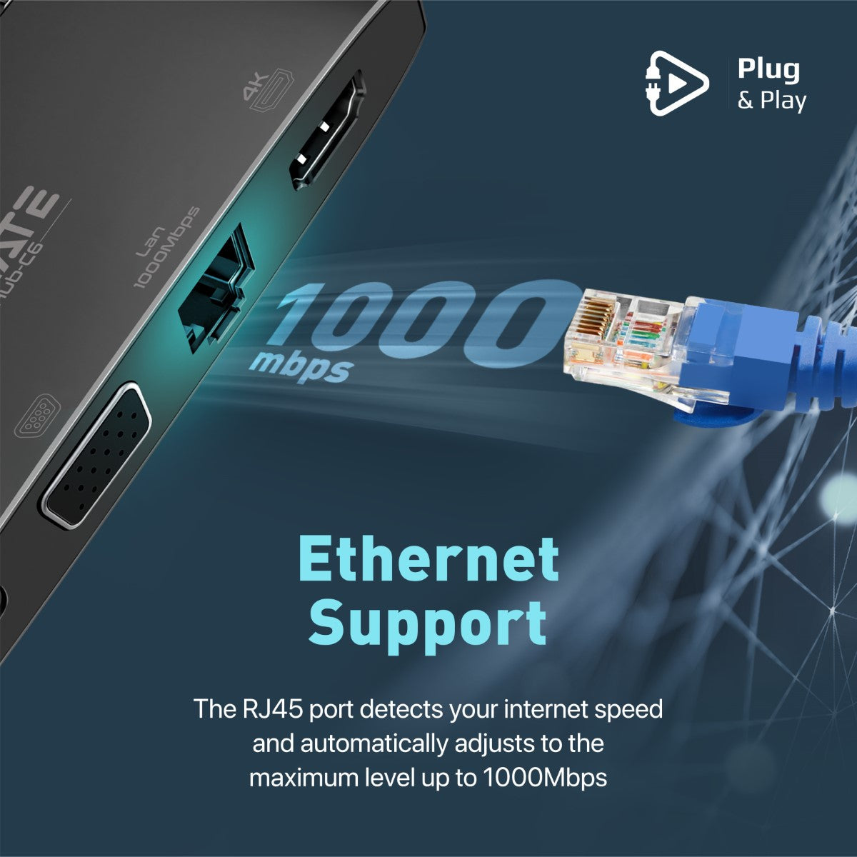 6-in-1 Highly Versatile USB-C Media Hub with 100W Power Delivery