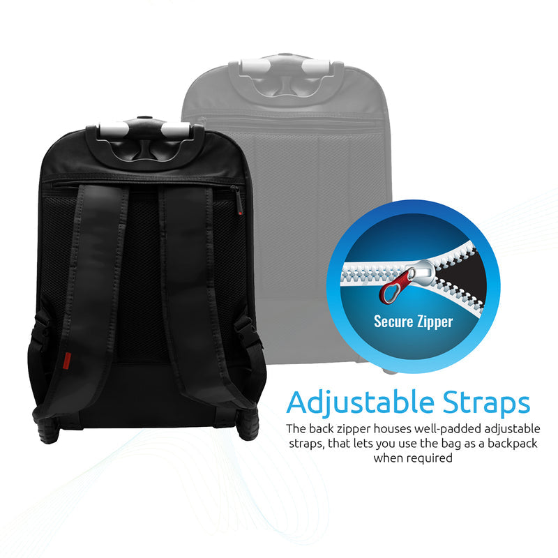 Promate Technologies - High Volume Heavy Duty Trolley Bag for Laptops up to 15.6” with Multiple Storage