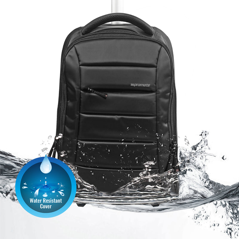 Promate Technologies - High Volume Heavy Duty Trolley Bag for Laptops up to 15.6” with Multiple Storage