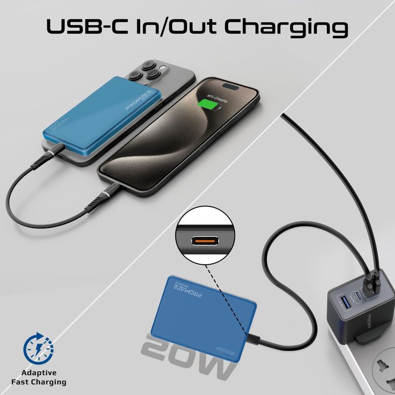 Promate Technologies - Ultra-Slim Aluminum Crafted MagSafe Compatible Wireless Charging Power