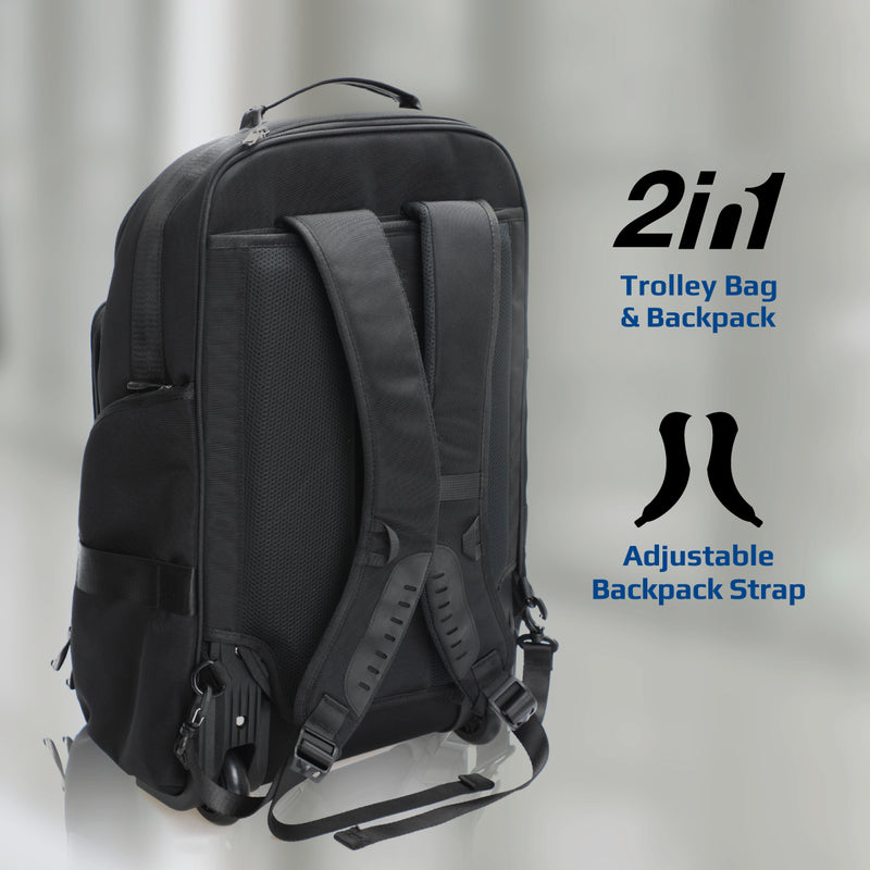 Promate Technologies - Multi-Functional 15.6” Laptop Trolley Bag with Large Multiple Compartments