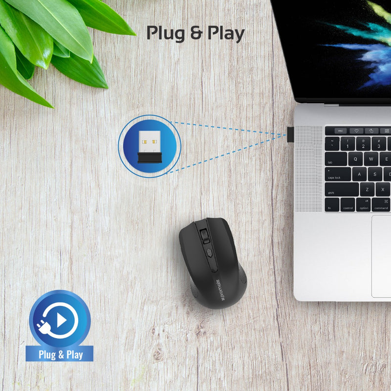 Promate Technologies - 2.4GHz Wireless Ergonomic Optical Mouse