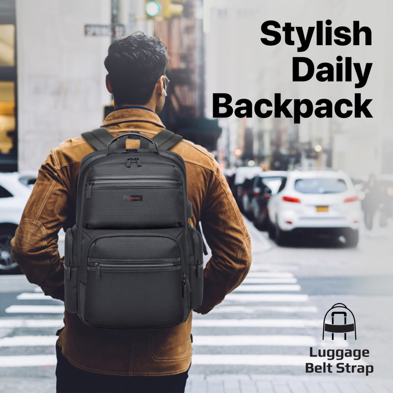 Promate Technologies - Heavy Duty Lightweight Backpack for 15.6” Laptops with Compartments