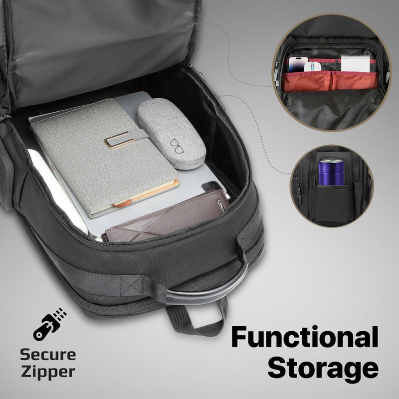 Promate Technologies - Heavy Duty Lightweight Backpack for 15.6” Laptops with Compartments