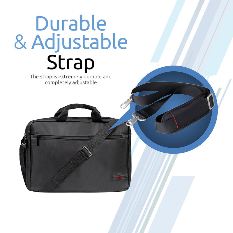 Promate Technologies - Premium Lightweight Messenger Bag for Laptops up to 15.6” with Front Storage Zipper