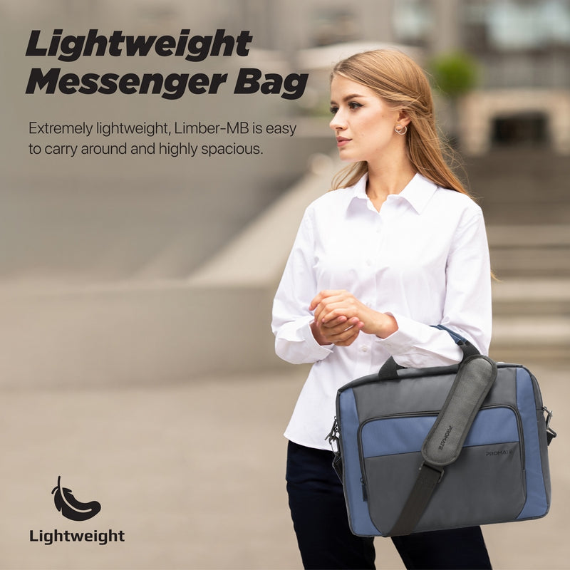 Promate Technologies - Large Capacity Messenger bag with Multiple Compartments for 15.6” Laptops