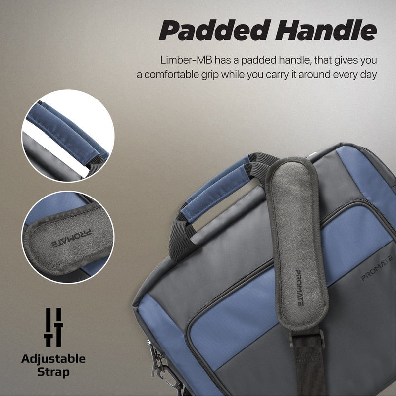 Promate Technologies - Large Capacity Messenger bag with Multiple Compartments for 15.6” Laptops