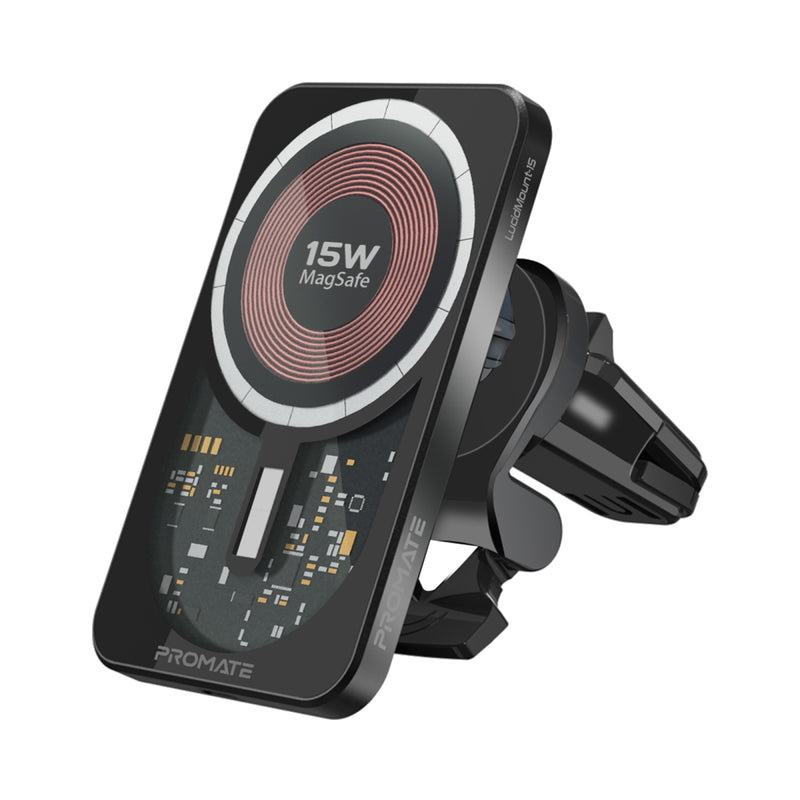Promate Technologies - 15W MagSafe Transparent Car Wireless Charger