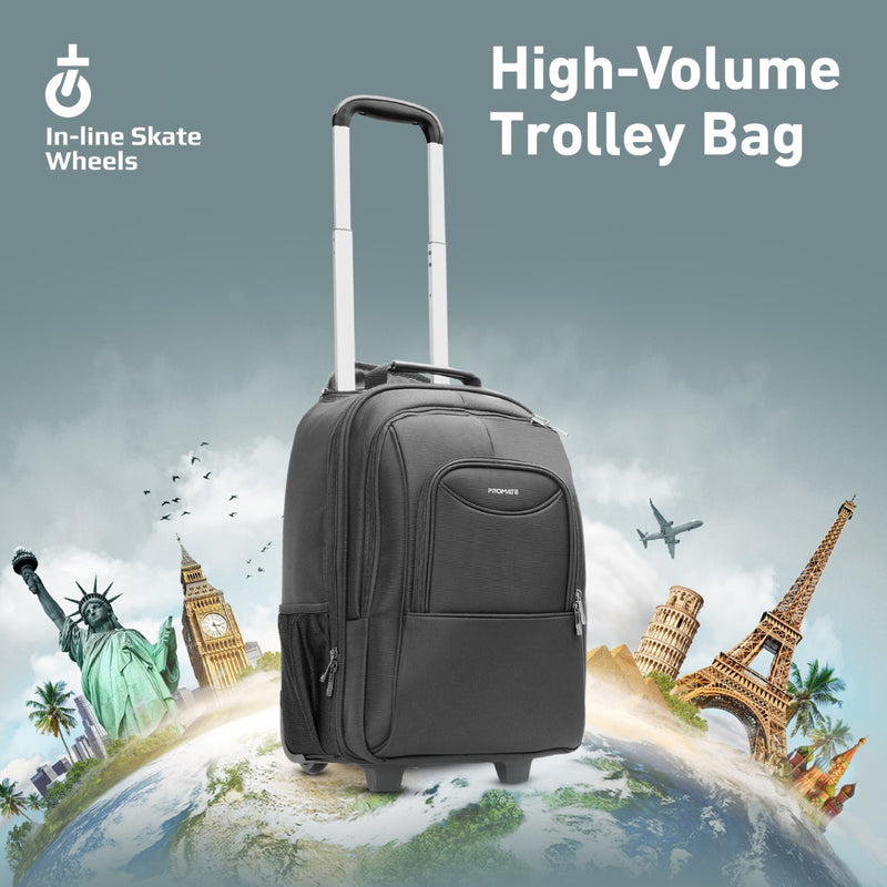 Promate Technologies - SecureStorage™ Trolley bag for 16” Laptop with Multiple Large Compartments