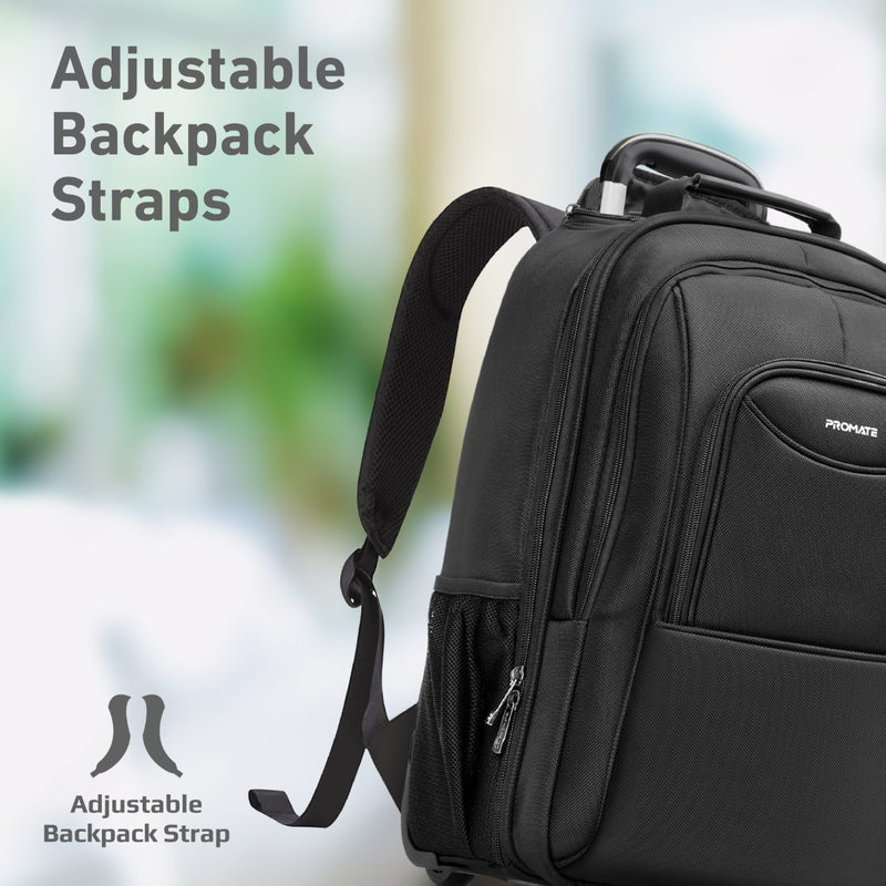 Promate Technologies - SecureStorage™ Trolley bag for 16” Laptop with Multiple Large Compartments