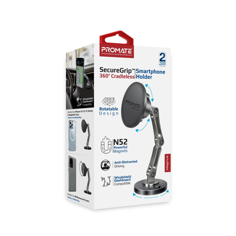 Promate Technologies - SecureGrip™ 360° Cradleless Magnetic Smartphone Holder