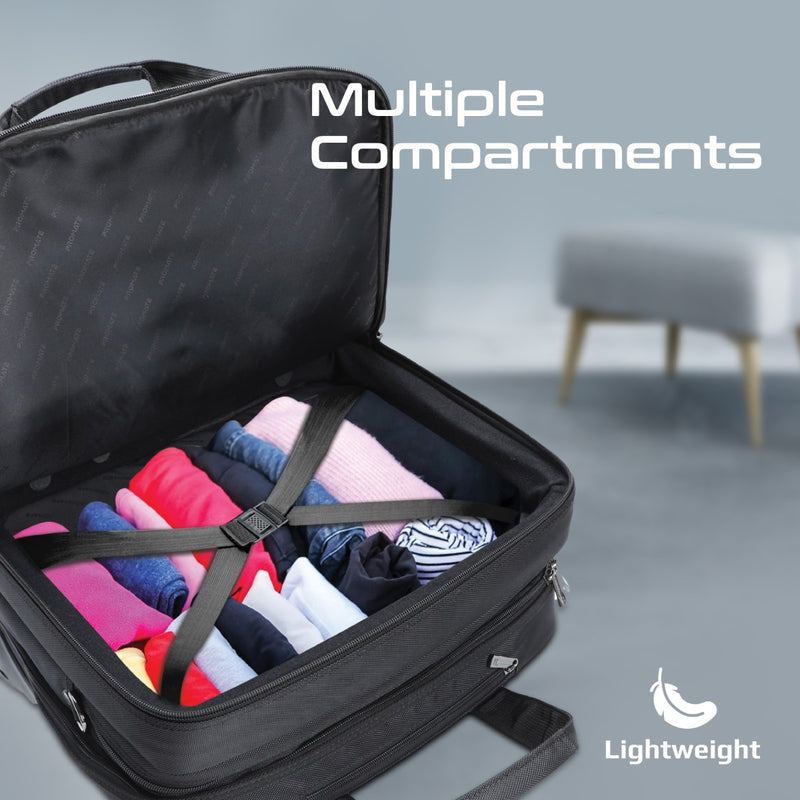 Promate Technologies - Versatile Travel Trolley Bag for 16” Laptop with Multiple Compartments