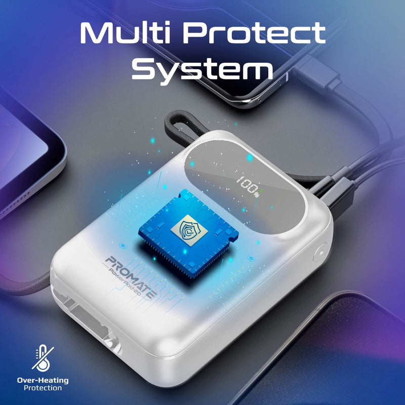 Promate Technologies - Ultra Compact 35W SuperSpeed™ Power Bank with Built-In USB-C & Lightni