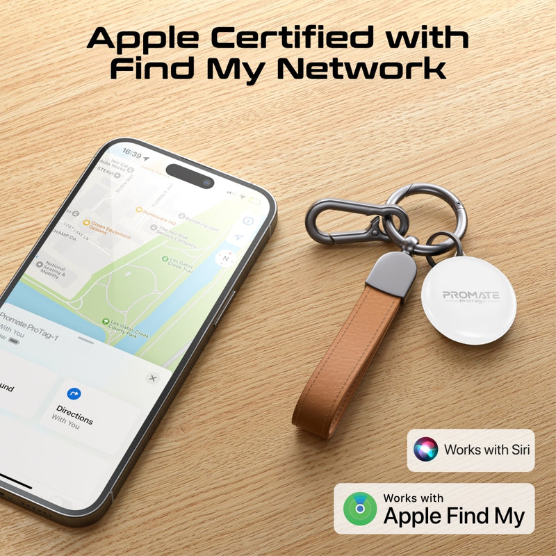 Promate Technologies - Ultra-compact Smart Precision Tracking Wireless Tag for Apple Find My