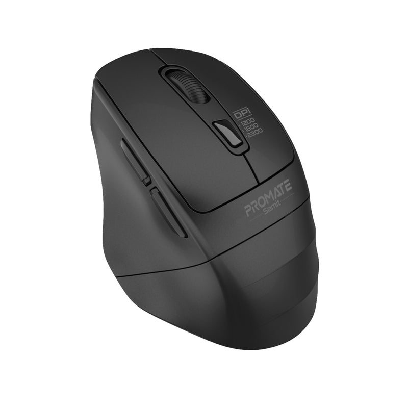 Promate Technologies - 2.4GHz Ergonomic 2200 DPI Silent Click Wireless Mouse