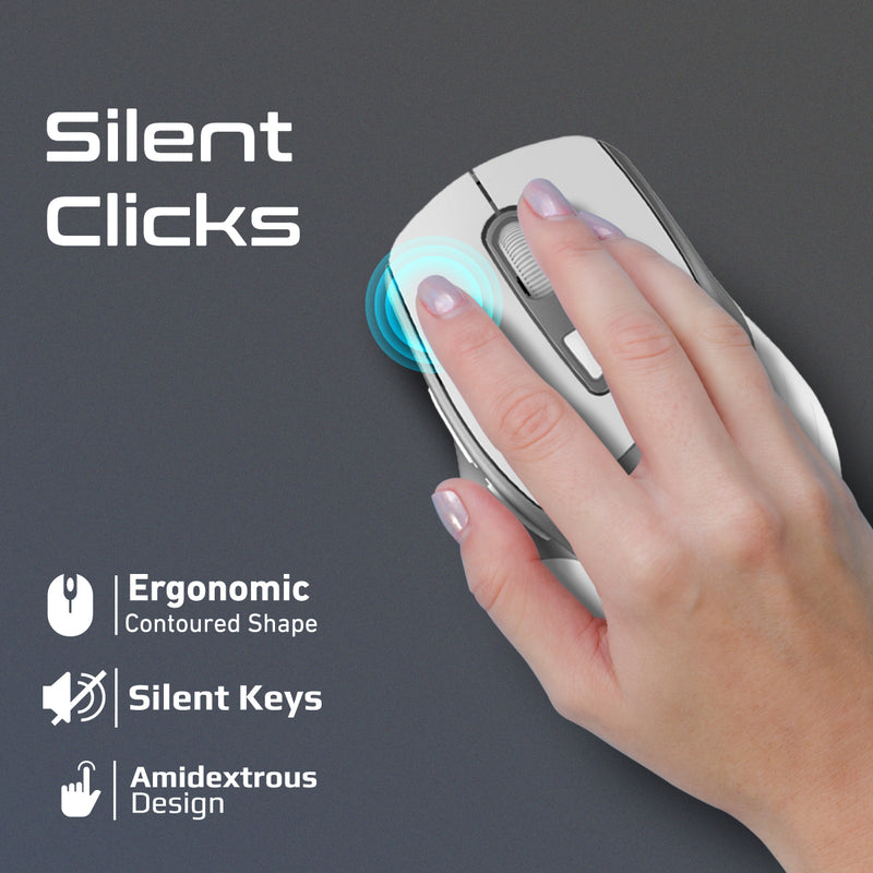 Promate Technologies - 2.4GHz Ergonomic 2200 DPI Silent Click Wireless Mouse