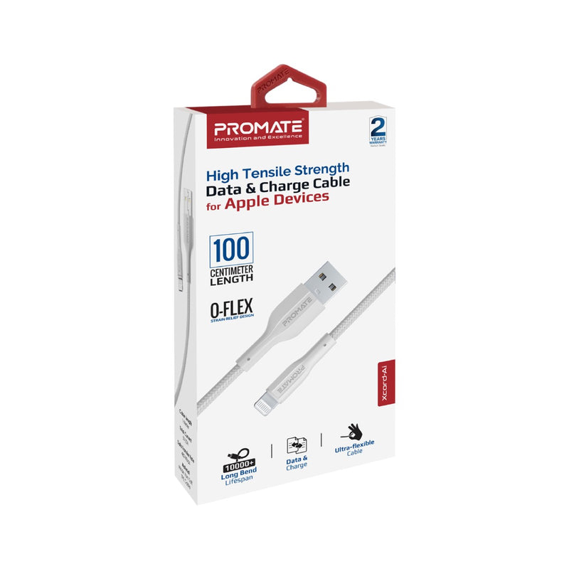 Promate Technologies - High Tensile Strength Data & Charge Cable for Apple Devices