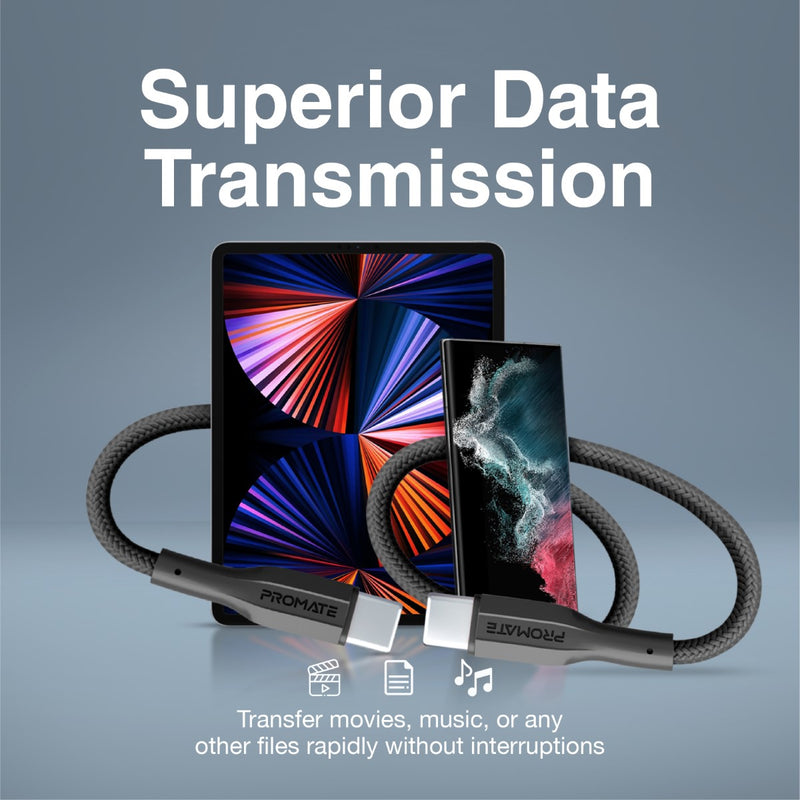 Promate Technologies - High Tensile Strength Data & Charge USB-C Cable