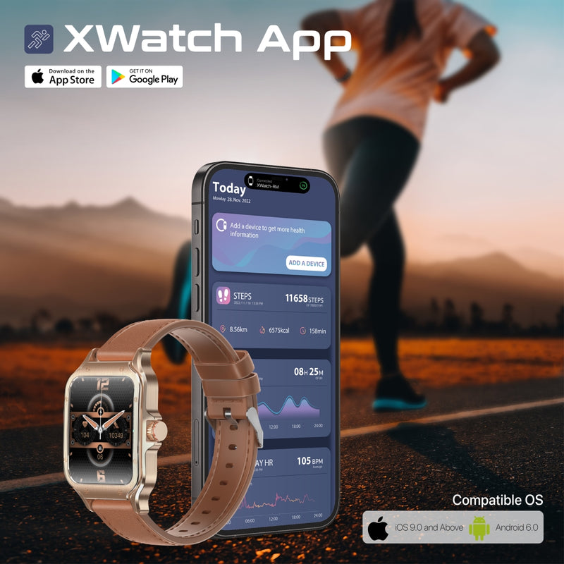 Promate Technologies - ActivLife™ Curved AMOLED Screen Smartwatch with BT Calling