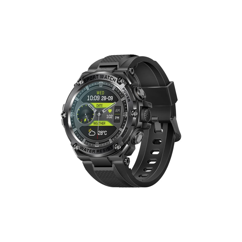 Promate Technologies - 1.53" Round Screen Fitness Tracker Smartwatch with BT Calling