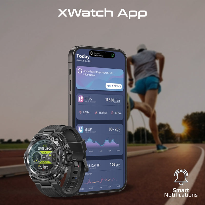 Promate Technologies - 1.53" Round Screen Fitness Tracker Smartwatch with BT Calling