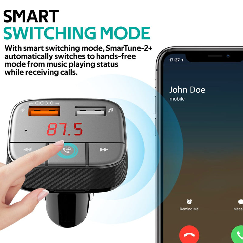 Promate Technologies - Car Wireless FM Modulator With Quick Charge 3.0 Port