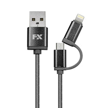 Load image into Gallery viewer, FX Braided 2 in 1 iPhone/Micro USB Cable - 1m
