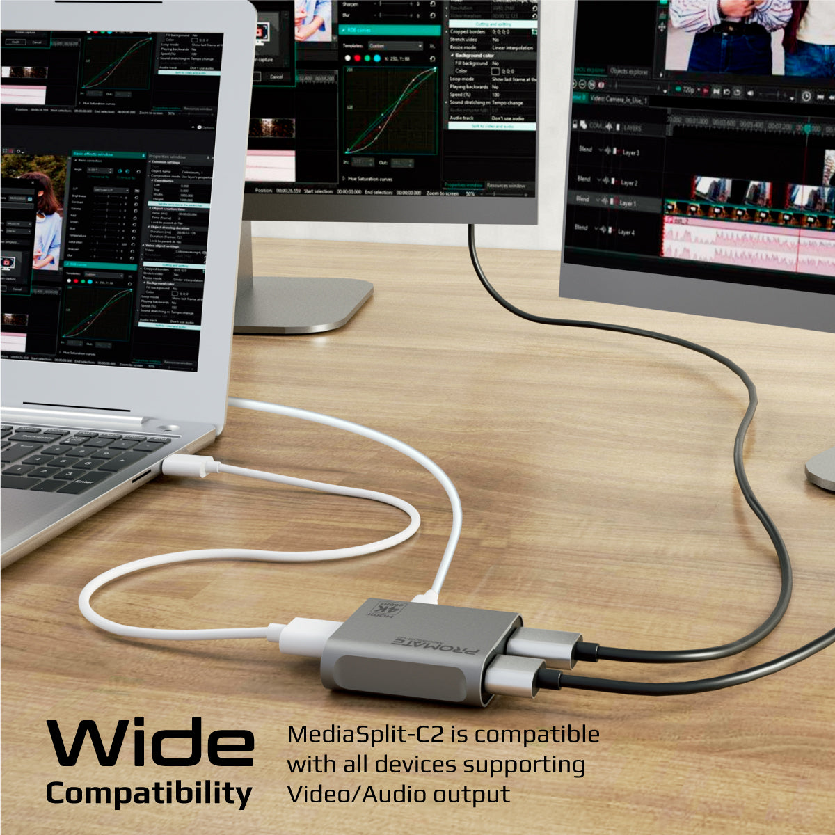 4K@60Hz HDMI Splitter with Dual HDMI Output