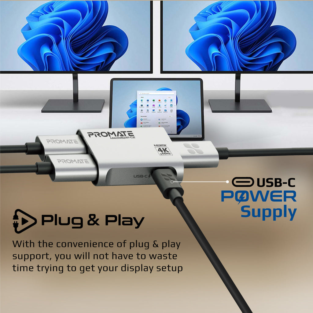 4K@60Hz HDMI Splitter with Dual HDMI Output