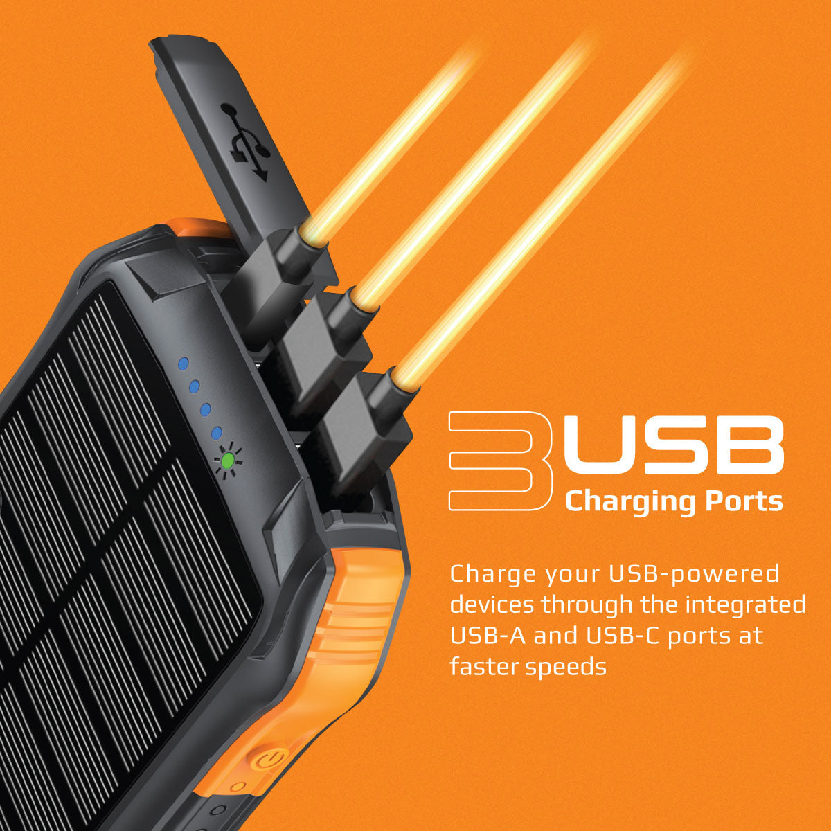 10000mAh Rugged EcoLight™ Solar Power Bank