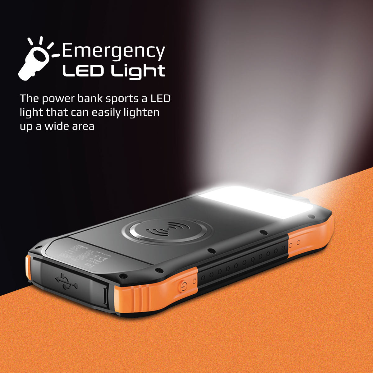 10000mAh Rugged EcoLight™ Solar Power Bank