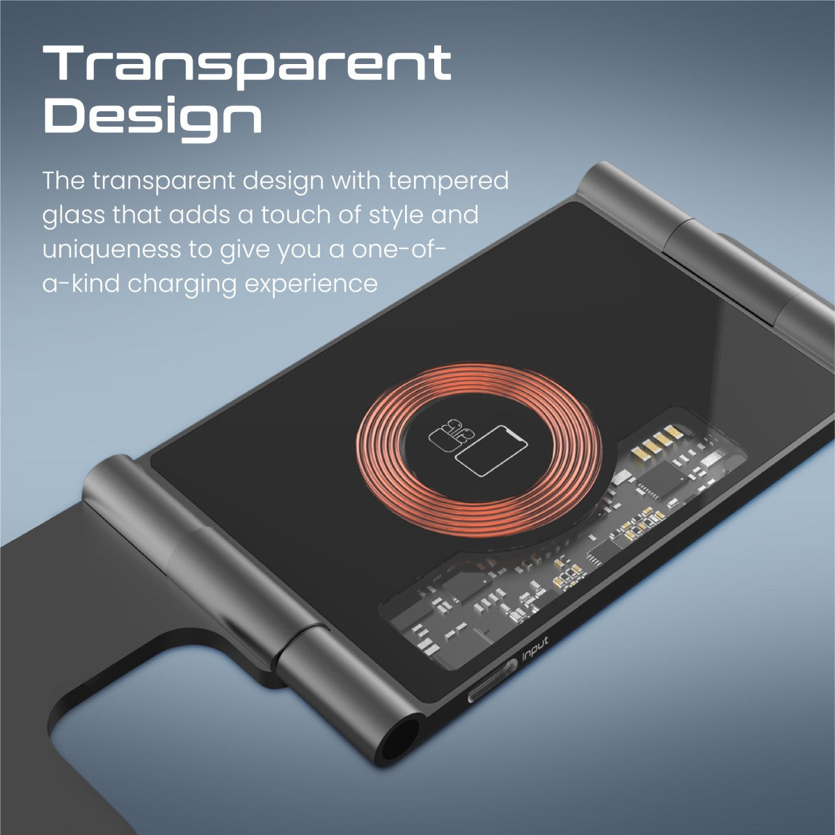 Ultra-Slim Transparent Foldable 15W MagSafe compatible Wireless Charging Station