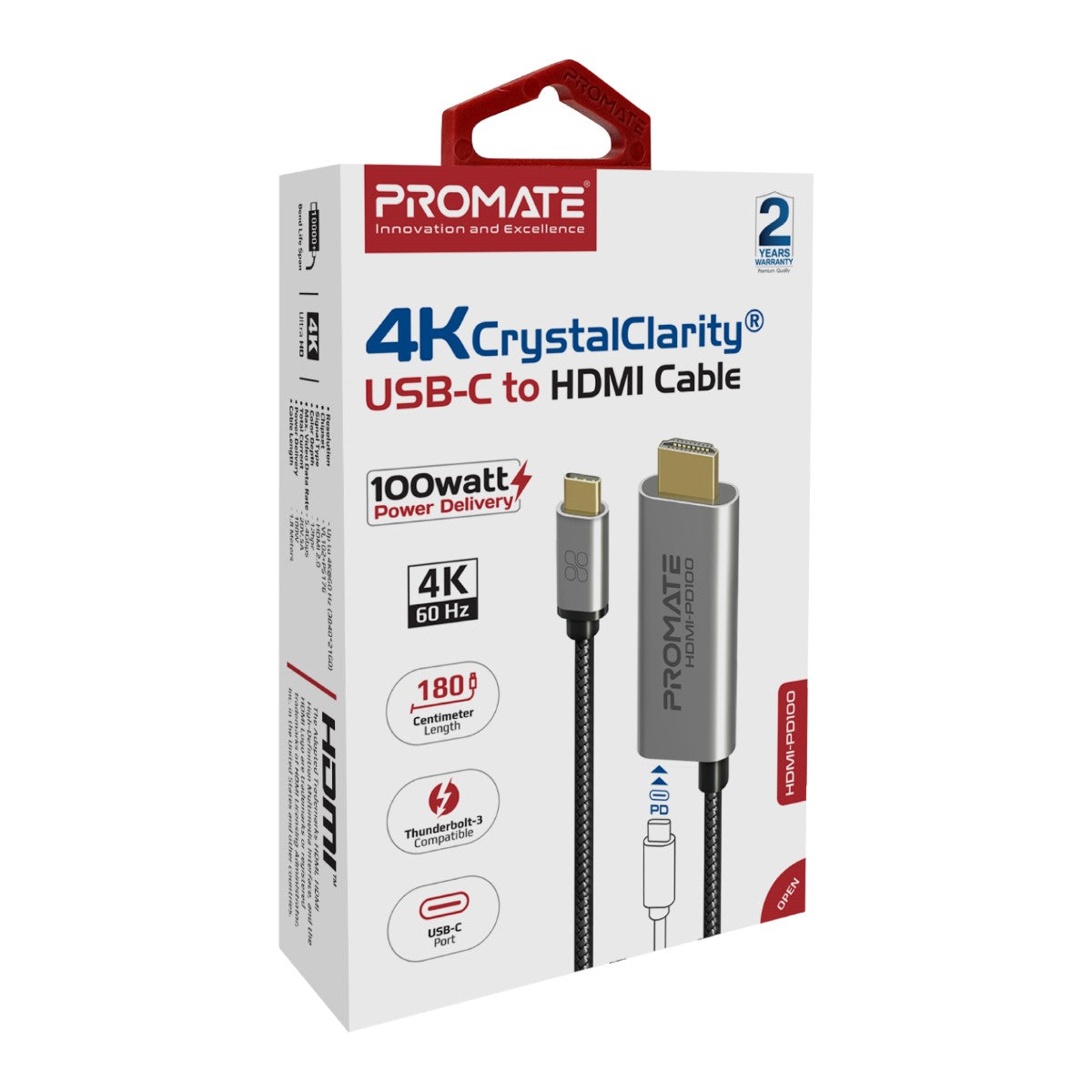4K CrystalClarity USB-C to HDMI Cable
