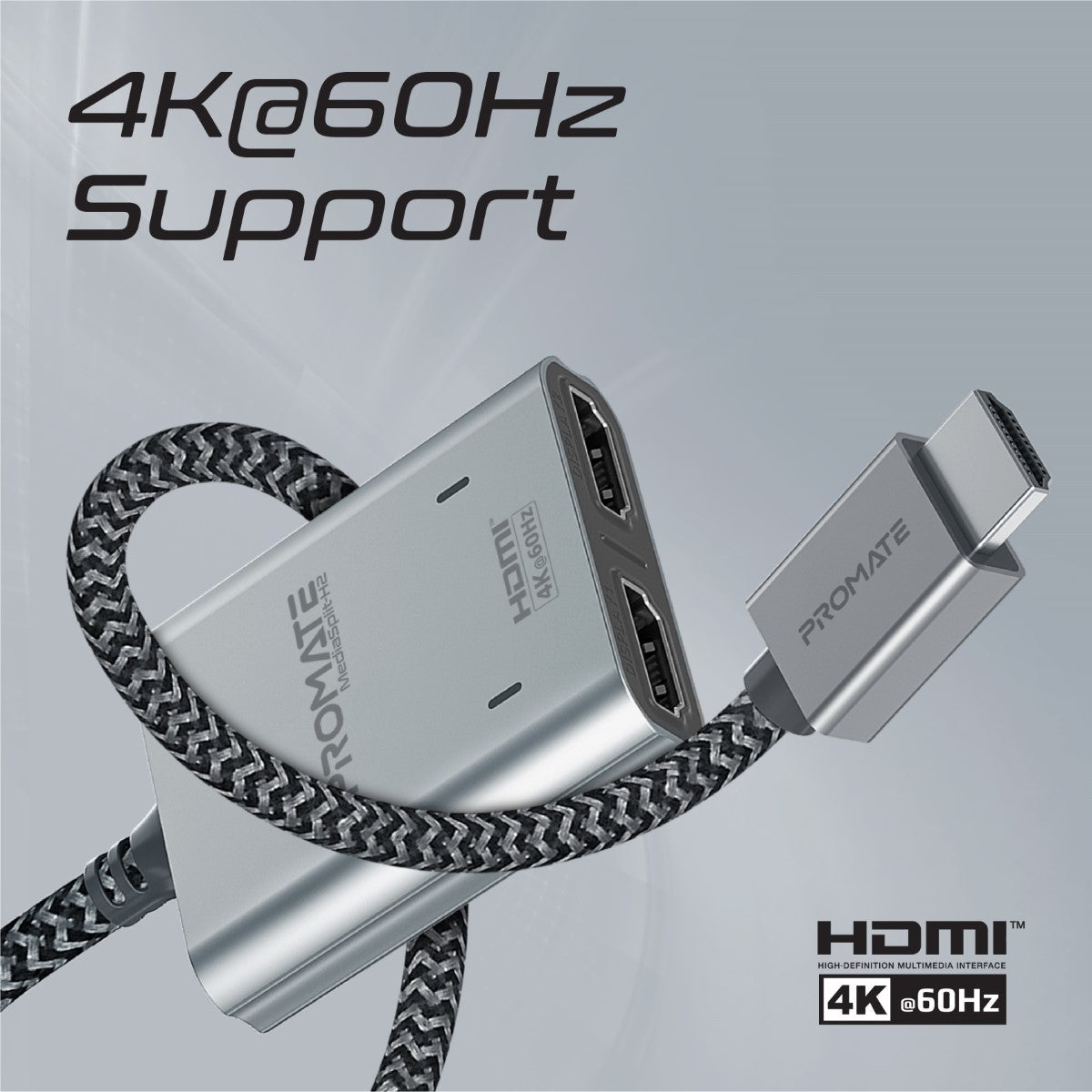 4K@60Hz HDMI Splitter Cable with Dual HDMI Ports