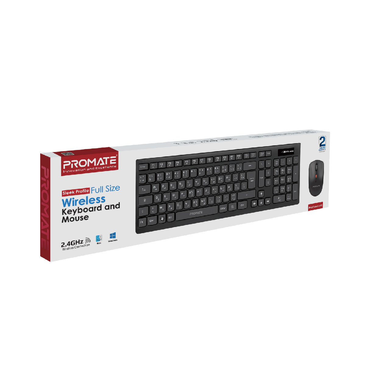 Sleek Profile Full Size Wireless Keyboard & Mouse