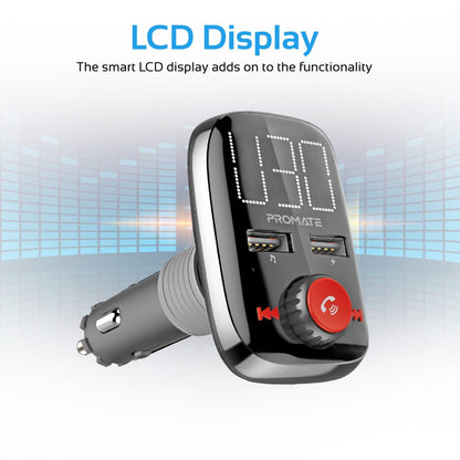 Wireless In-Car FM Transmitter With Dual USB Charging Ports