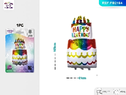 Mylar balloon happy birthday cake color 61x109cm