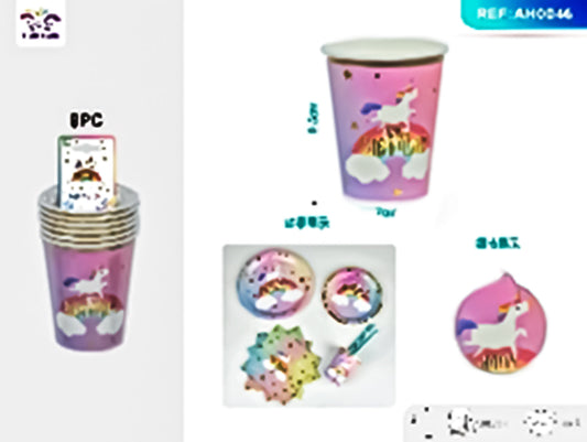 Unicorn happy birthday cups 8 pcs