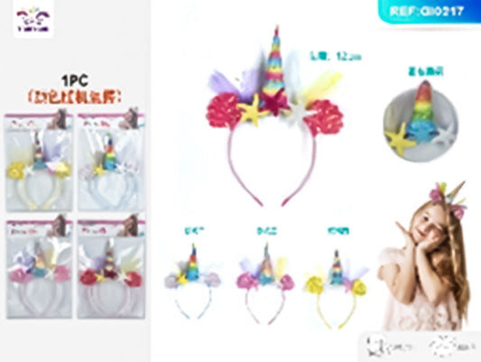 Colorful unicorn headband 1pc