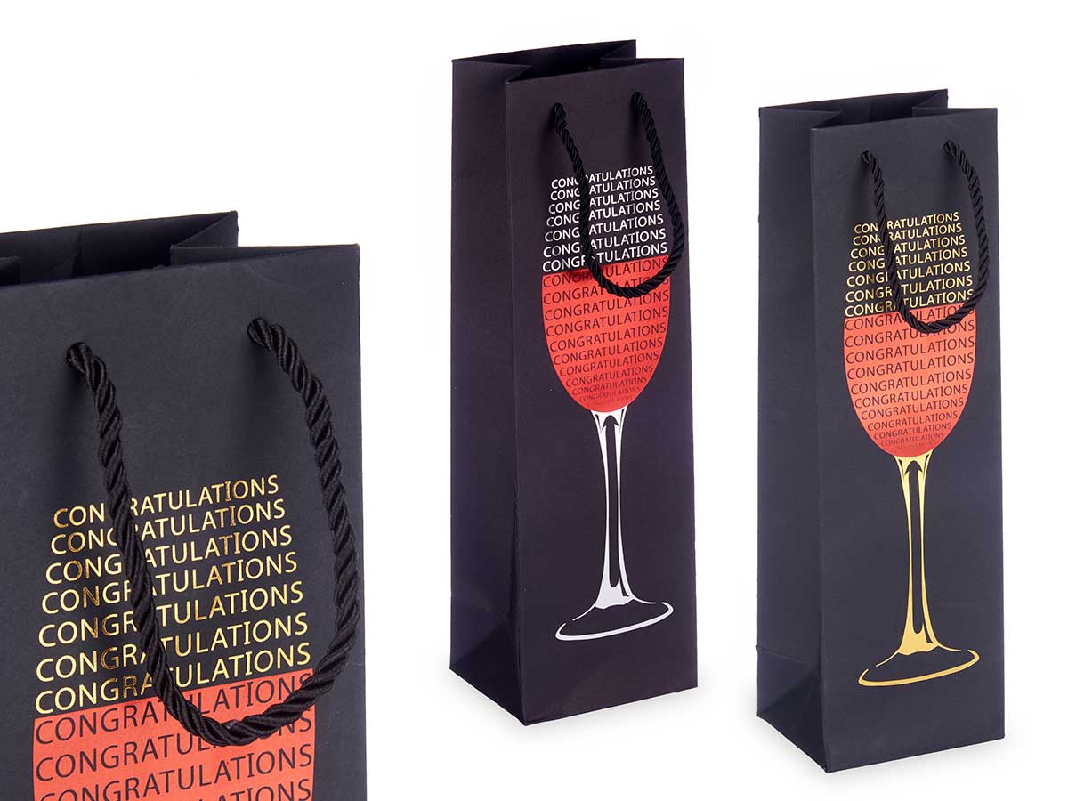 WINE BAG ASSORT 2 CUP LETTERS