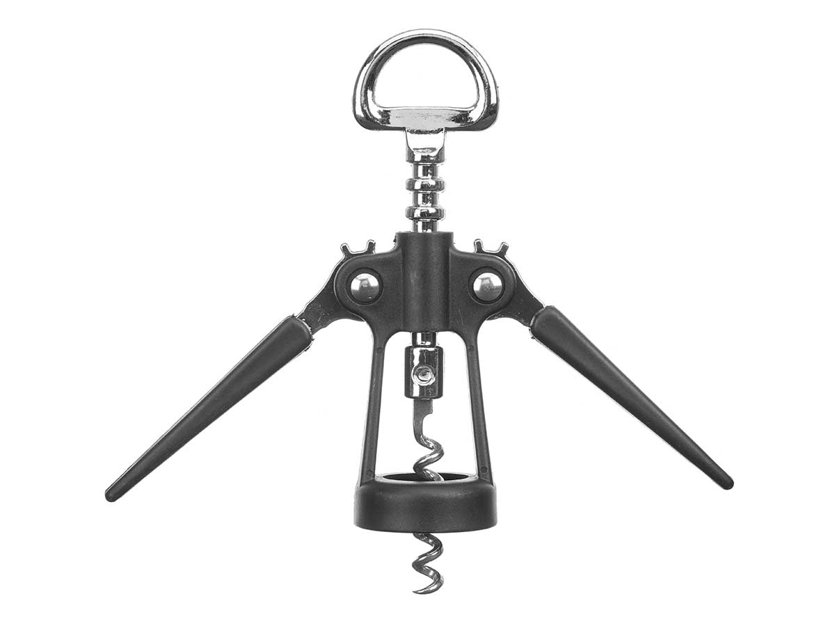 STRAIGHT BLACK CHROME-PLATED CORKSCREW 100GR