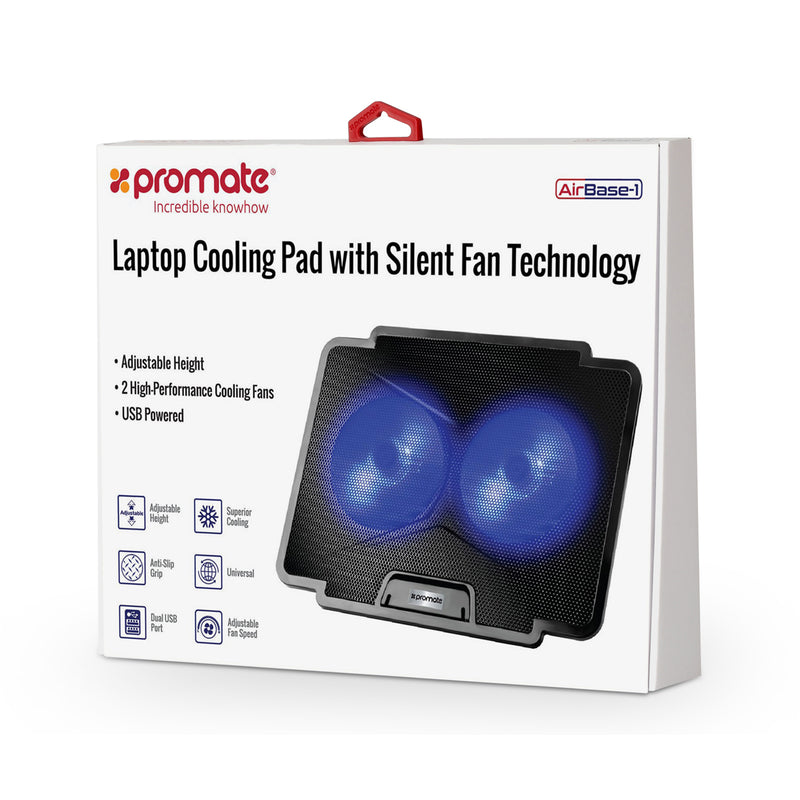 Promate Technologies - Laptop Cooling Pad with Silent Fan Technology