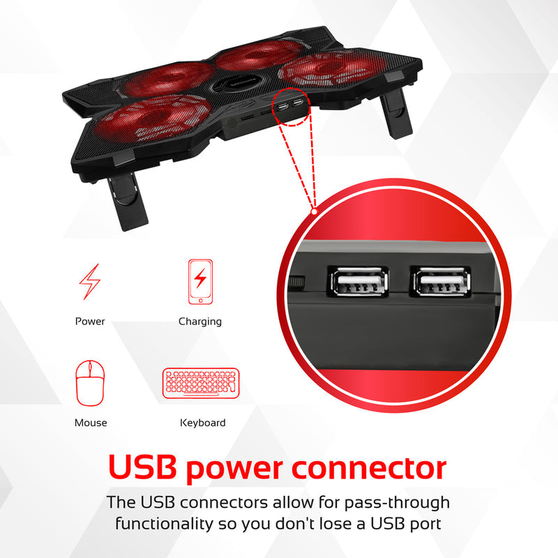 Promate Technologies - Ergonomic Laptop Cooling Pad with Silent Fan Technology