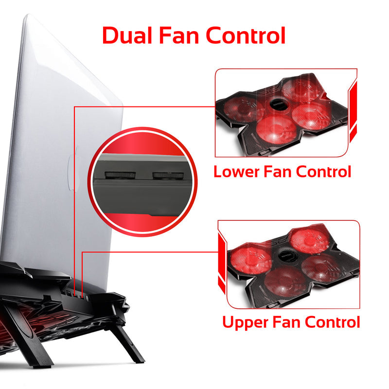 Promate Technologies - Ergonomic Laptop Cooling Pad with Silent Fan Technology