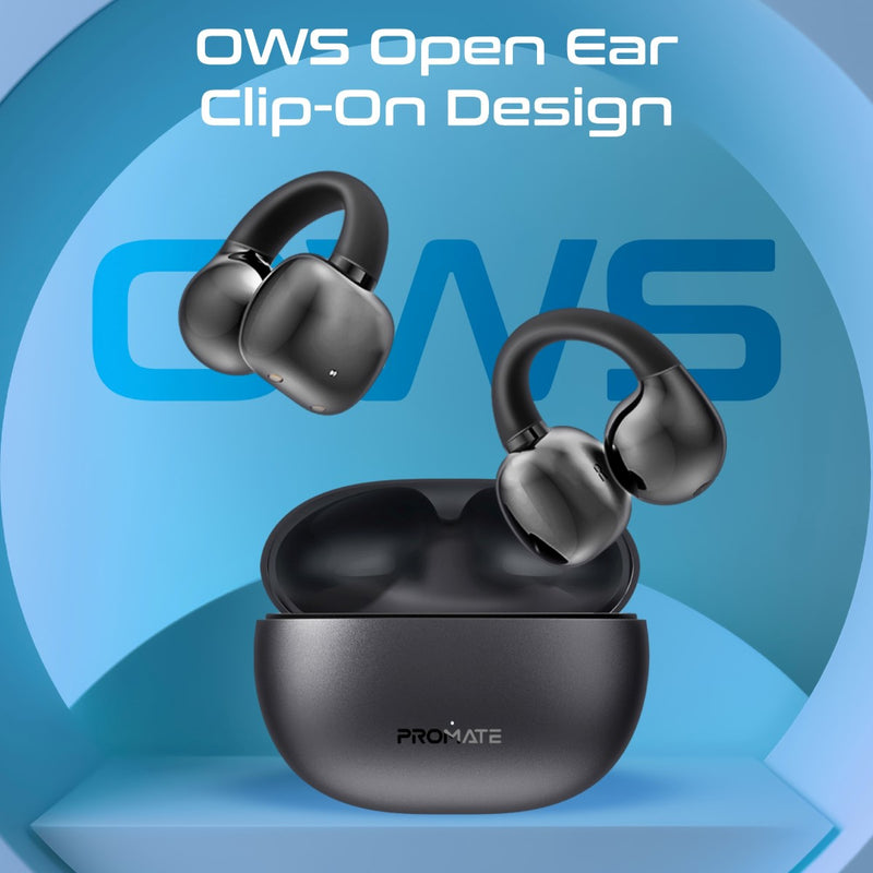 Promate Technologies - AudioFit™ Open Ear Clip On TWS Earbuds w/ IntelliTouch