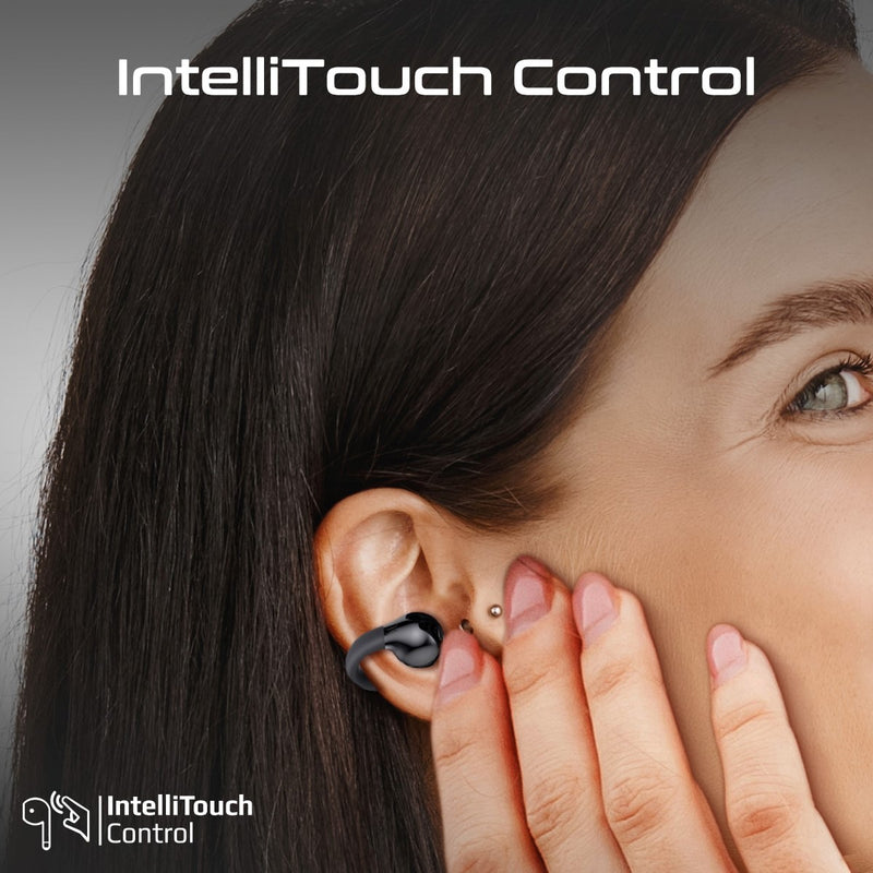 Promate Technologies - AudioFit™ Open Ear Clip On TWS Earbuds w/ IntelliTouch