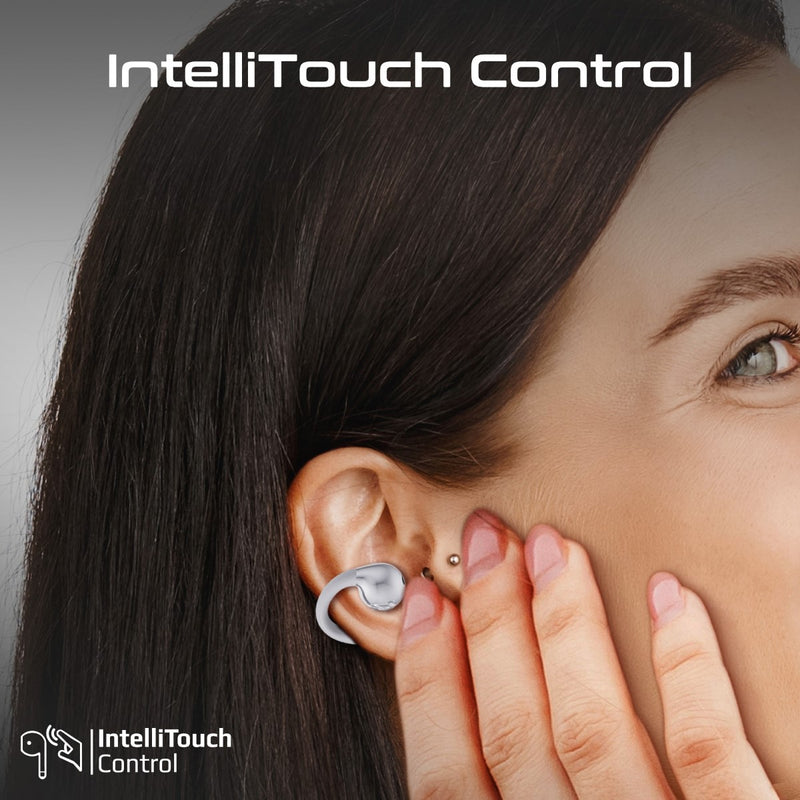 Promate Technologies - AudioFit™ Open Ear Clip On TWS Earbuds w/ IntelliTouch