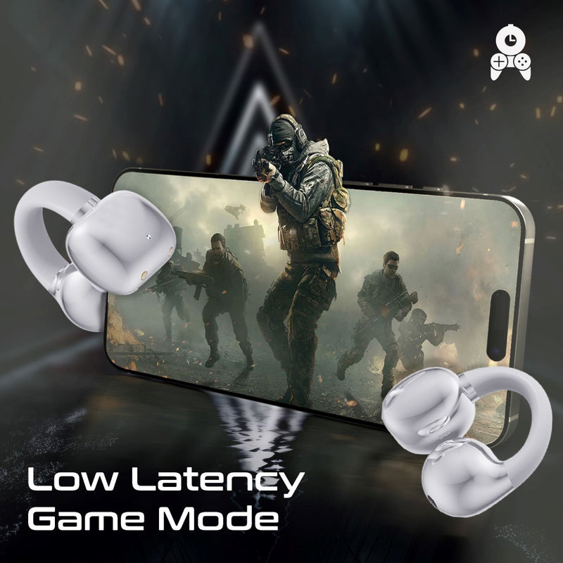 Promate Technologies - AudioFit™ Open Ear Clip On TWS Earbuds w/ IntelliTouch