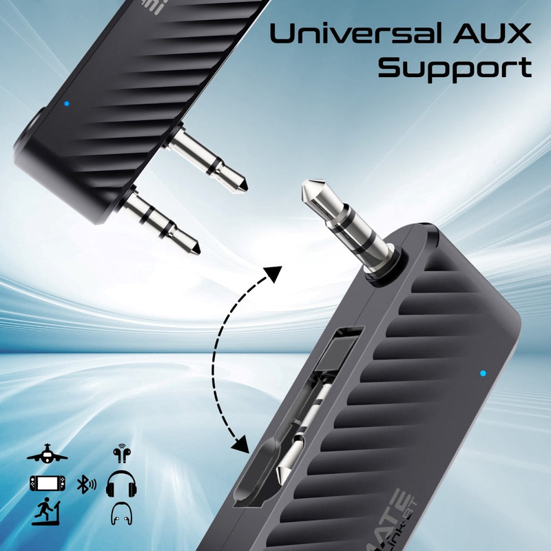 Promate Technologies - Compact AUX to Bluetooth Audio Transmitter Adapter